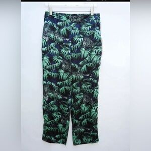 Zara Womens Trousers Jungle Leopard Tropical Print Size XS